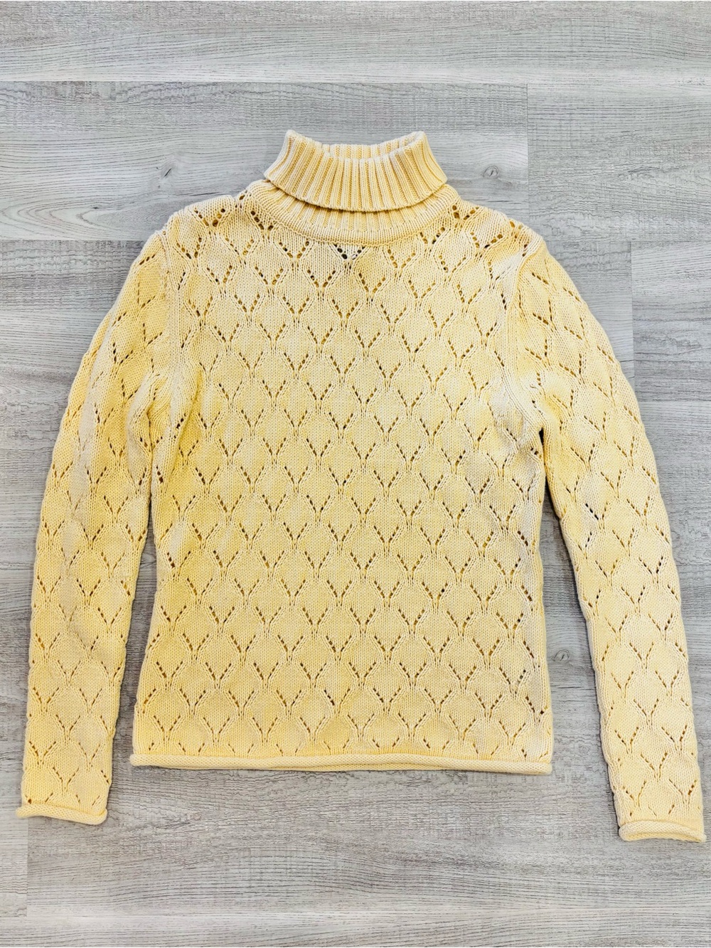 Vintage Northern Reflections Cream Sweater Butter Yellow Mockneck Rollneck